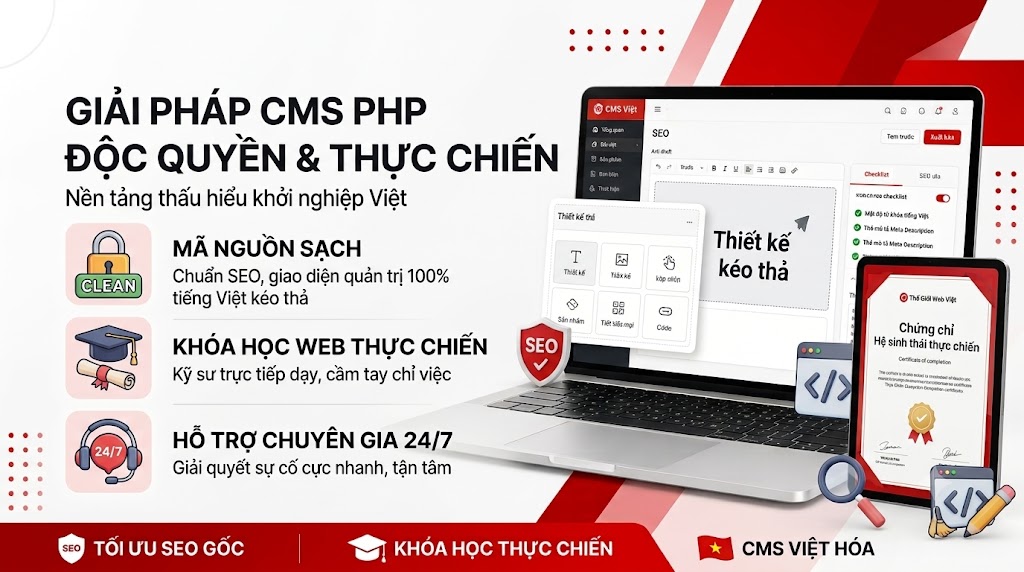 Giải pháp CMS PHP độc quyền và hệ sinh thái thực chiến Thế Giới Web Việt