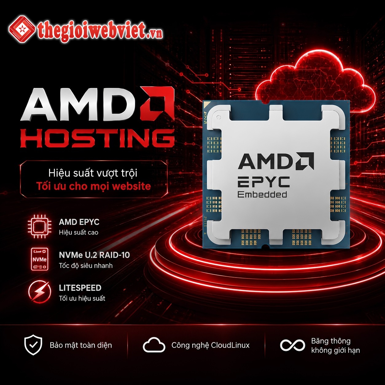 AMD-01 Hosting (70.000/tháng - 2 Core CPU - 4GB RAM)