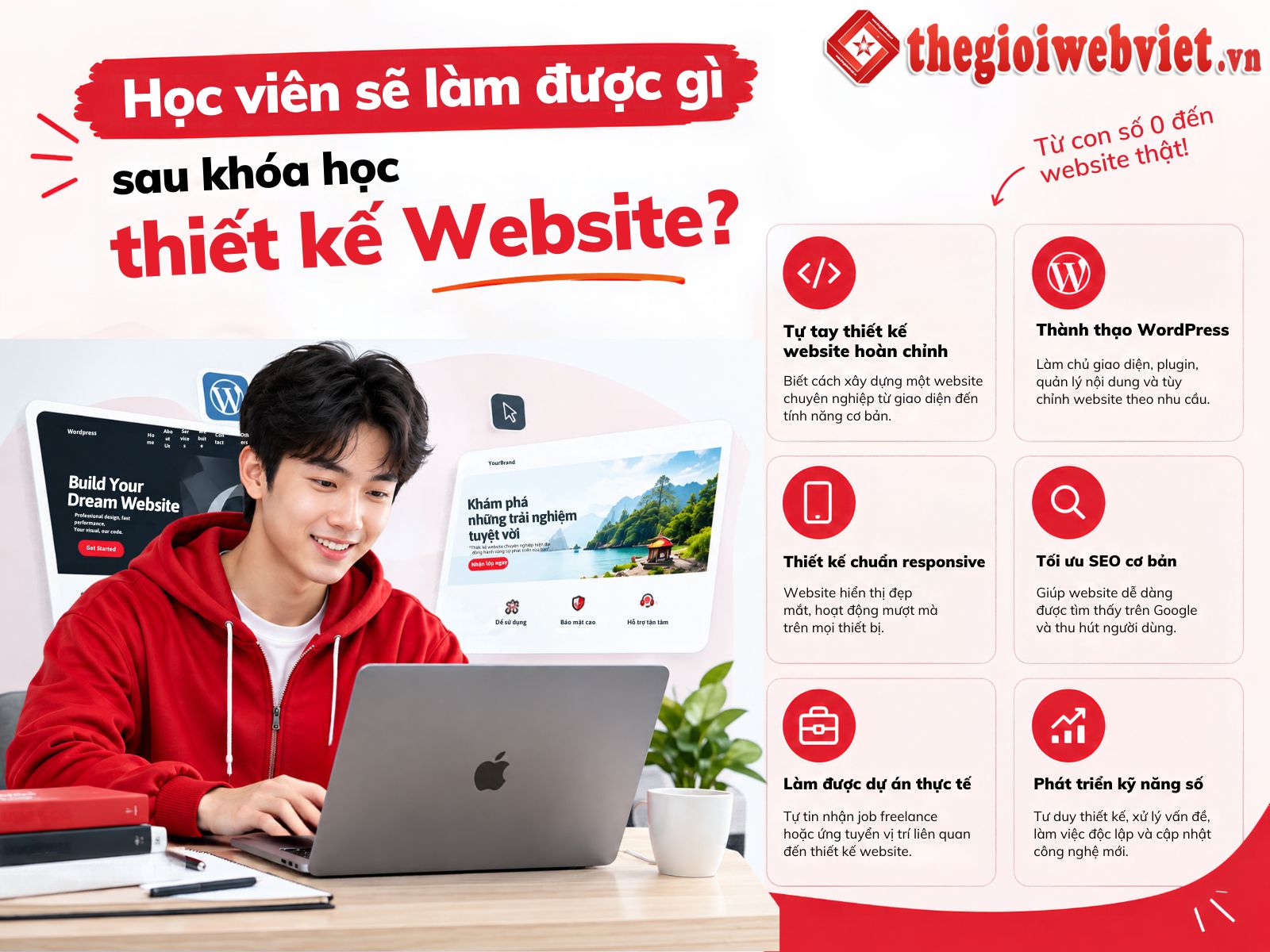 Học viên sẽ làm được gì sau khóa học thiết kế Website?