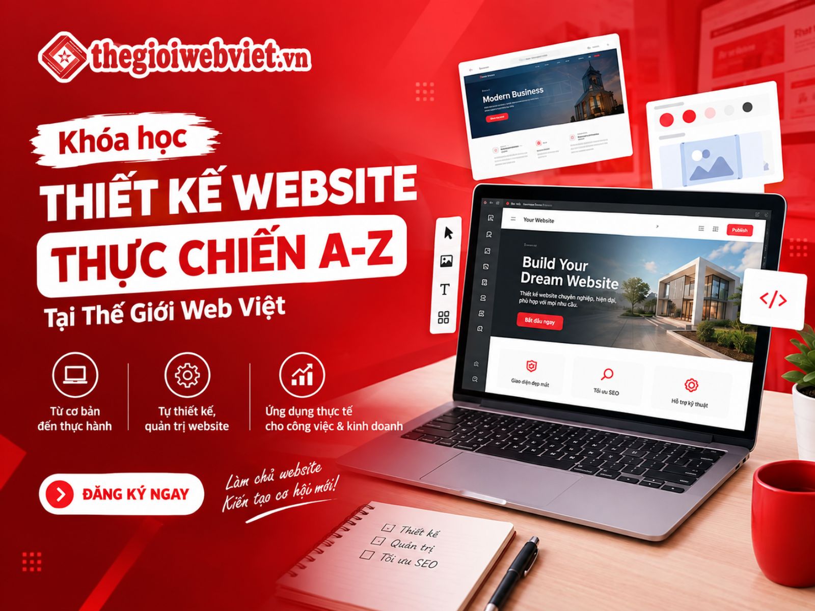 Khóa học thiết kế Website thực chiến A-Z tại Thế Giới Web Việt