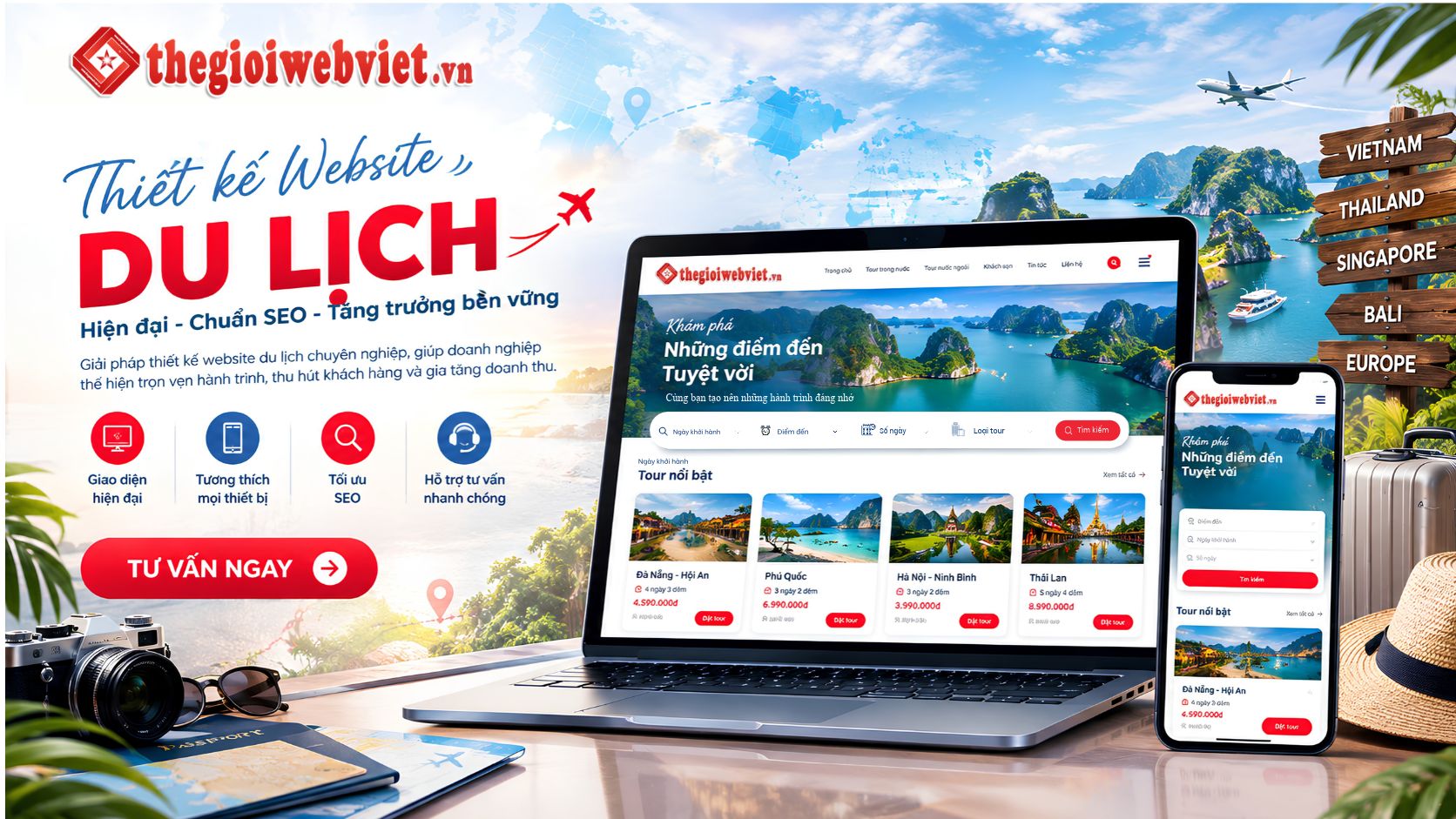 Thiết Kế Website Du Lịch