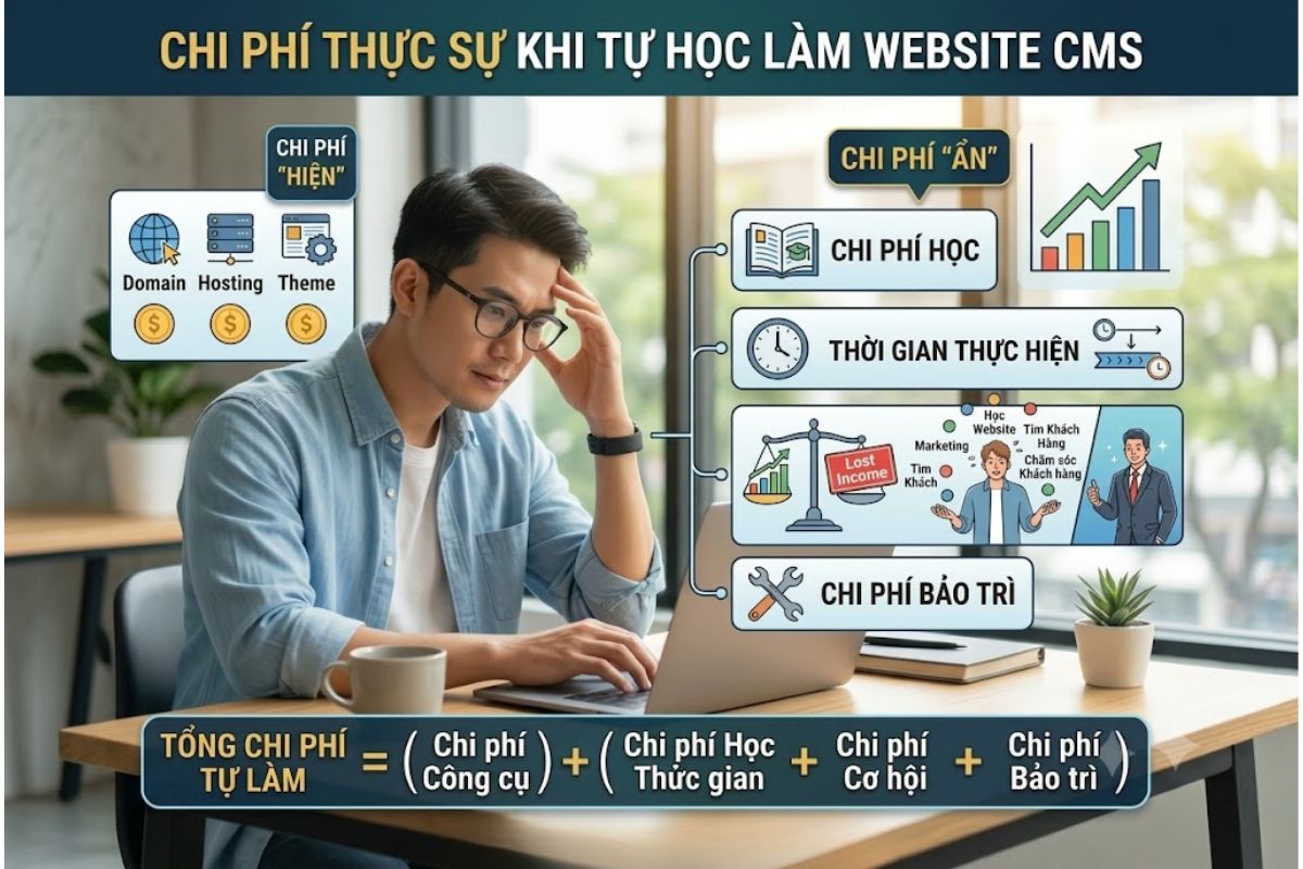 Chi Phí Ẩn Khi Tự Học Làm Website CMS