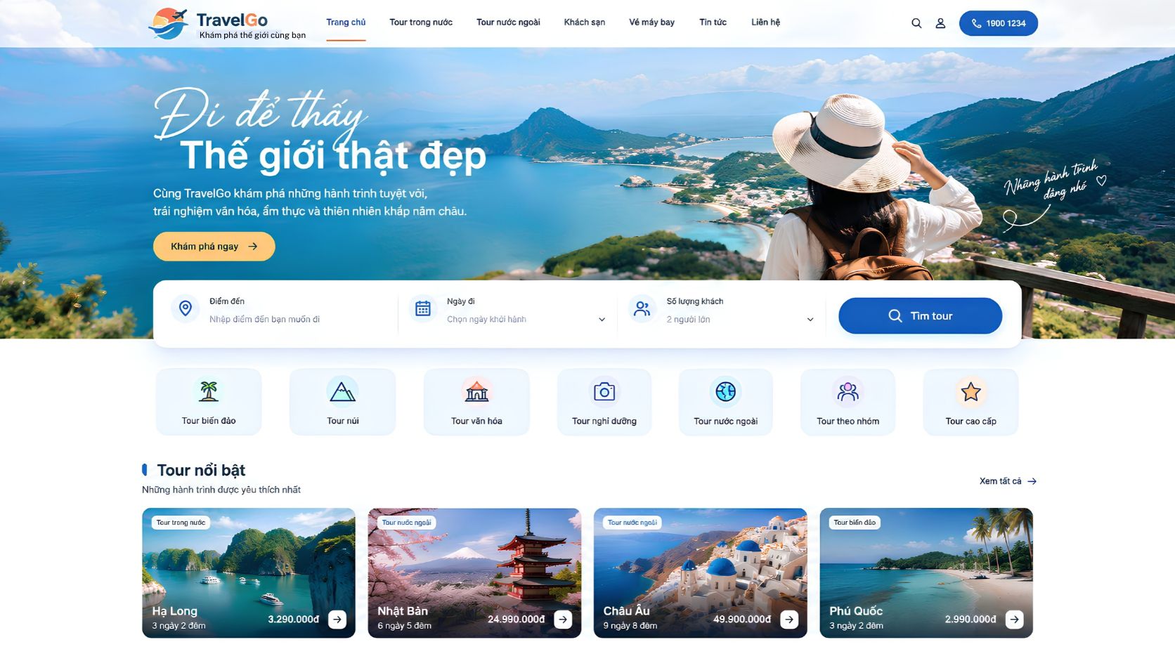 Giao diện website du lịch