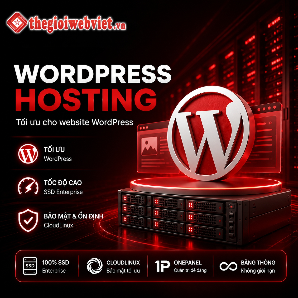 WordPress Hosting WP-01 (40.000/tháng - 2 Core CPU - 2 GB RAM)